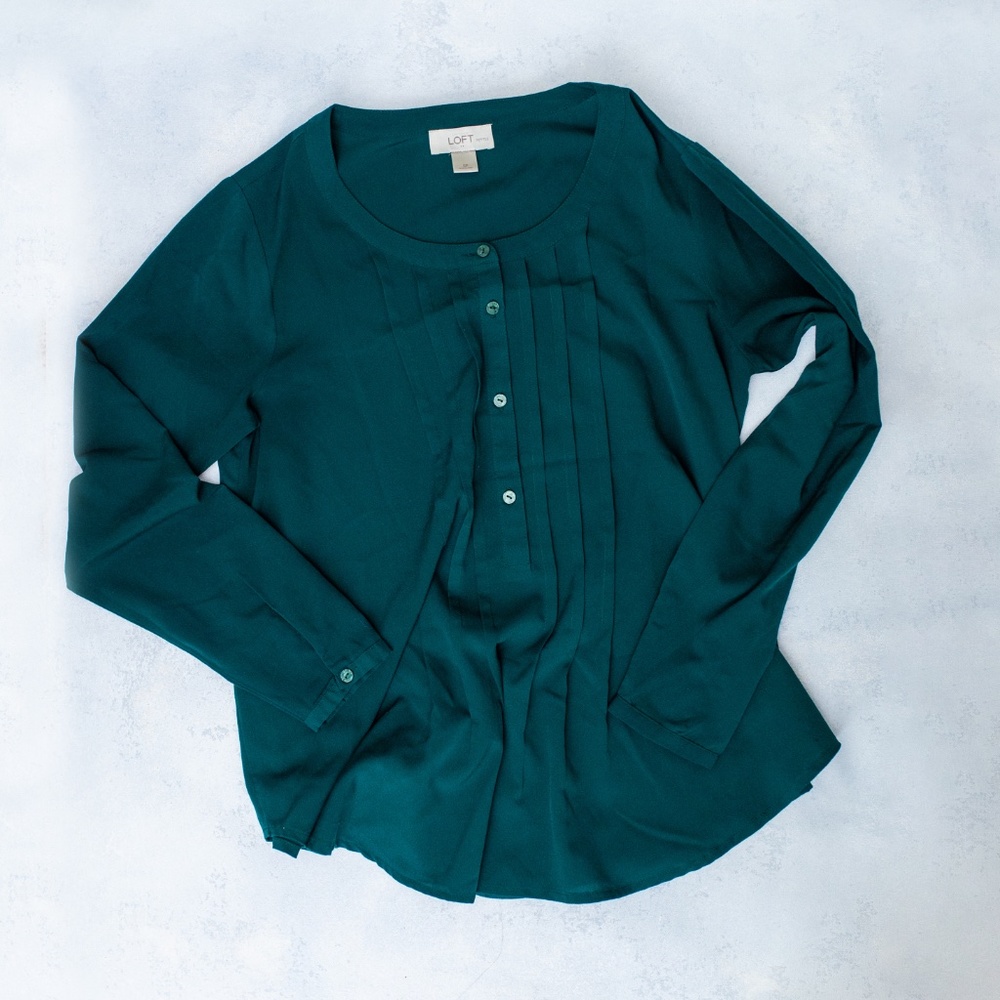 LOFT Emerald Green Blouse Size SP